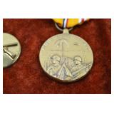 WWII US Army Medal and Ribbon Grouping in Display Case