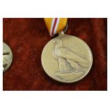 WWII US Army Medal and Ribbon Grouping in Display Case