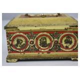 Vintage Patriotic Lithographed Tin Box with US Founders Motif