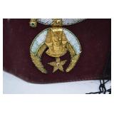Shriner Al Kader Maroon Fez with Tassel and Embroidered Emblem