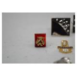 Mixed Club Pins and Cufflinks Lot - Lions Club, 100 Attendance, Masonic