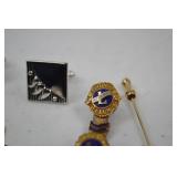 Mixed Club Pins and Cufflinks Lot - Lions Club, 100 Attendance, Masonic