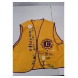 Lions Club International Award Vest w/ Attendance Pins & Ione, Oregon Badge