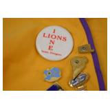 Lions Club International Award Vest w/ Attendance Pins & Ione, Oregon Badge