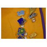 Lions Club International Award Vest w/ Attendance Pins & Ione, Oregon Badge