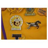 Lions Club International Award Vest w/ Attendance Pins & Ione, Oregon Badge