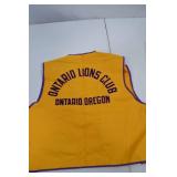 Lions Club International Award Vest w/ Attendance Pins & Ione, Oregon Badge