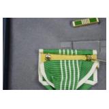 US Army Military Merit Medal Lot with National Defense Medal and Lapel Pin