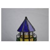 Stained Glass Lighthouse Table Lamp, 12 Inch