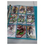 Binder of Football Trading Cards Featuring NFL and College Stars