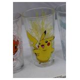 Pokemon Collectibles Lot: 4 Glasses, Cap, Cards, Sticker Book