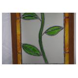 Stained Glass Panel with Yellow Rose Design