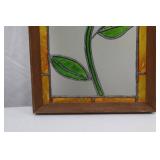 Stained Glass Panel with Yellow Rose Design