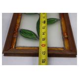 Stained Glass Panel with Yellow Rose Design