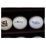Golf Ball Display Case with Clock and Assorted Logo Golf Balls