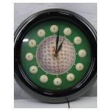 Golf Ball Theme Wall Clock, 12-Inch Diameter
