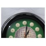 Golf Ball Theme Wall Clock, 12-Inch Diameter