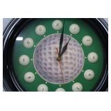 Golf Ball Theme Wall Clock, 12-Inch Diameter
