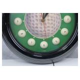 Golf Ball Theme Wall Clock, 12-Inch Diameter
