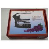 Wine Opening Kit 4-Piece Set with Corkscrew, Foil Cutter, Stand
