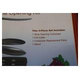 Wine Opening Kit 4-Piece Set with Corkscrew, Foil Cutter, Stand