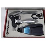 Wine Opening Kit 4-Piece Set with Corkscrew, Foil Cutter, Stand