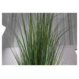 Tall Faux Grass in Weathered Metal Planter, 63 Inches