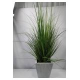 Tall Faux Grass Plant in Gray Planter - 47 Inch