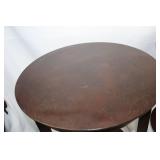 Pair of Round Wood Side Tables with Shelf, 24 Tall, 17" Round