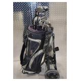 Nike, Zevo, and ProKennex Golf Club Set with BagBoy Cart and Top-Flite Putter