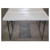 Folding Plastic Utility Table with Carry Handle -  48" W x 29" H