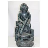 Vintage US Navy Diver Sculpture - 24" Tall Painted Concrete