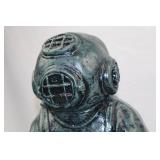 Vintage US Navy Diver Sculpture - 24" Tall Painted Concrete