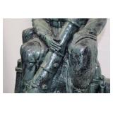 Vintage US Navy Diver Sculpture - 24" Tall Painted Concrete