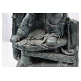 Vintage US Navy Diver Sculpture - 24" Tall Painted Concrete