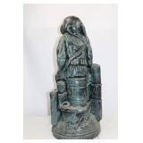 Vintage US Navy Diver Sculpture - 24" Tall Painted Concrete