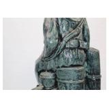 Vintage US Navy Diver Sculpture - 24" Tall Painted Concrete