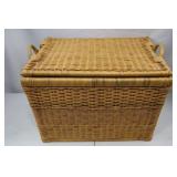 Large Wicker Laundry Basket with Lid and Handles 16" x 24"