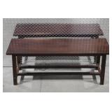 Wooden Bench with Dark Finish, 17" x 42 Inches