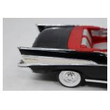 Jada 1:32 Red Diecast Car and Black Chevy Bel Air Convertible Model Lot