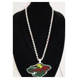 Handmade Beaded Necklace with Wildlife Logo Pendant