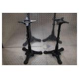 Pair of Heavy Cast Iron Bistro Table Bases