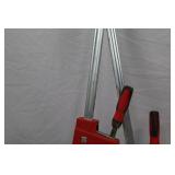 Assorted woodworking clamps and vise set