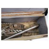 Lot of Vintage Hand Tools and Metal Toolbox