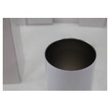 Lot of 11 White Stainless Steel Tumblers with Lids