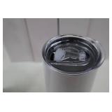 Lot of 10 White Stainless Steel 8.5" Tumblers with Lids - Boxed