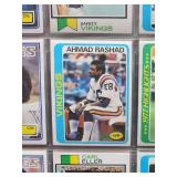 Binder with Assorted Vintage Minnesota Vikings Football Cards and Minnesota North Star Hockey Cards