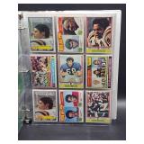 Binder with Assorted Vintage Minnesota Vikings Football Cards and Minnesota North Star Hockey Cards