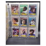 Binder with Assorted Vintage Minnesota Vikings Football Cards and Minnesota North Star Hockey Cards