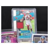 (4) Assorted NFL Jersey Cards & (1) NFL Auto Card